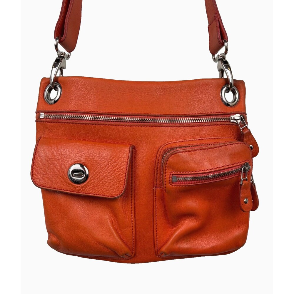 Y2K Roots Canada Leather Crossbody Shoulder Bag Limited Ed ORANGE